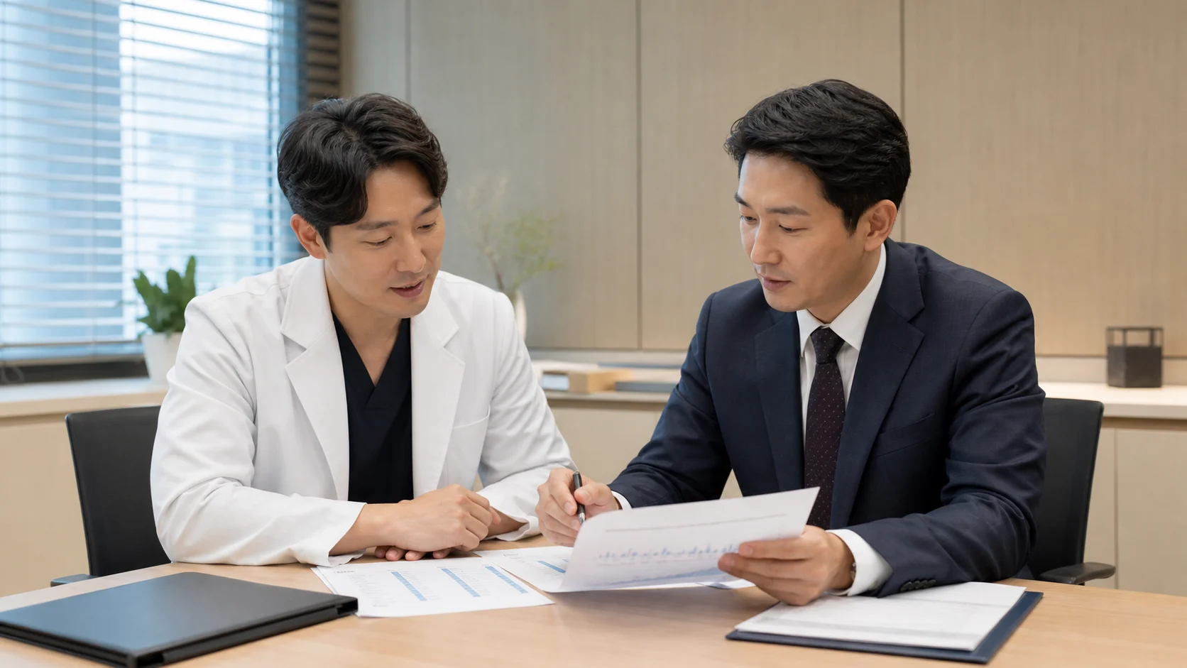 한의원 개원 세금 조건을 현장에서 확인하는 모습
